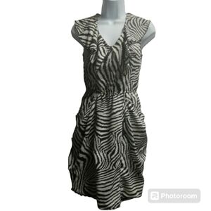 Junior's zeebra print short dress with slip size 1 gently used